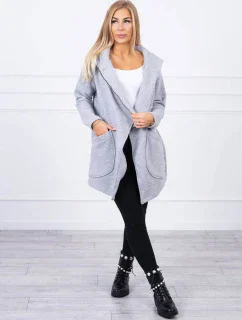 Zateplená mikina s asymetrickým zipem šedá