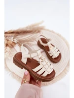 Dívčí sandály s ozdobným detailem béžové Serina Dívčí sandály s ozdobným detailem béžové Serina