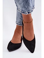 Baleríny Ploché Eko Semiš Černé Lelisa