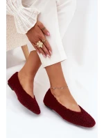 Dámské baleríny s kožíškem typu beránek Zimira – bordové