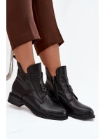 Dámské kotníkové boty zateplené s ozdobným detailem Briselda – černé