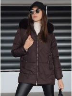 Dámská zimní prošívaná bunda s kapucí hnědá FashionStreet TY5326 Dámská zimní prošívaná bunda s kapucí hnědá FashionStreet TY5326