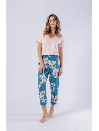 Pyžamo Leveza 1577 Celeste kr/r M-2XL