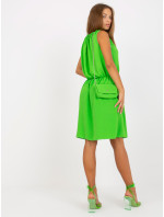 Světle zelené vzdušné šaty jedné velikosti s gumou v pase