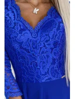 309-12 AMBER elegantní dlouhé krajkové šaty s výstřihem - barva CHABRIEL 309-12 AMBER elegantní dlouhé krajkové šaty s výstřihem - barva CHABRIEL