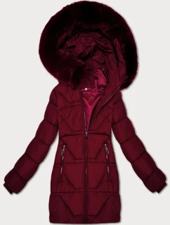 Dámská zimní péřová bunda ve vínové bordó barvě J Style (16M9275-06)