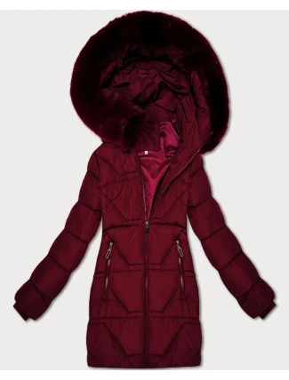 Dámská zimní péřová bunda ve vínové bordó barvě J Style (16M9275-06)