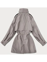 Dámská tenká bunda s větrovým límcem Goodlookin tmavě béžová (P3-6302-62)