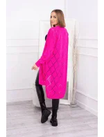 Svetr s geometrickým vzorem růžový neon