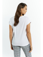 Monnari Trička Dámské tričko s lesklou aplikací White