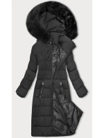 Dámská zimní bunda v grafitové barvě s kapucí J Style (16M9126-105)