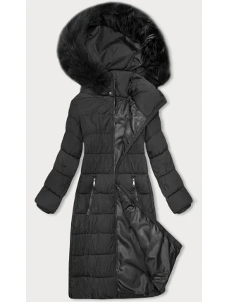 Dámská zimní bunda v grafitové barvě s kapucí J Style (16M9126-105)