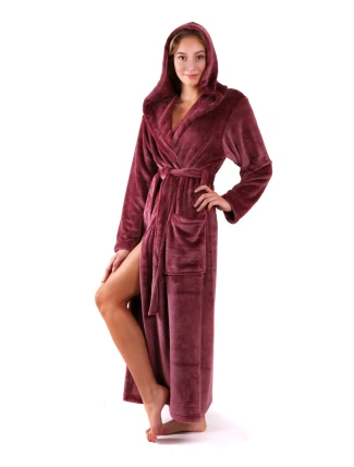 Dámský župan Siena s kapucí 3156 mauve wine - Vestis Dámský župan Siena s kapucí 3156 mauve wine - Vestis