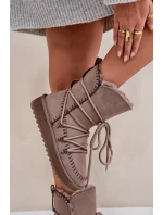 Dámské Sněhule Z Přírodní Semiše D.Franklin DFSH375004 Taupe