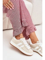 Dámské Sportovní Boty Sneakersy Z Eko Kůže Béžové Ravina