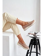 Dámské síťované mokasíny Sergio Leone MK097H béžové