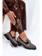 Dámské semišové mokasíny s panterkovým vzorem Vinceza – šedé Dámské semišové mokasíny s panterkovým vzorem Vinceza – šedé