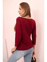 Dámská halenka s lodičkovým výstřihem vínová Dámská halenka s lodičkovým výstřihem vínová