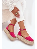 Dámské espadrilky na platformě s pletením fuchsie Selise