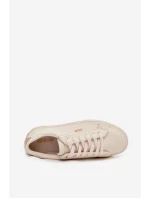 Dámské Tenisky Z Eko Kůže Big Star SS274027 Béžovo-Zlaté