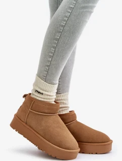 Kožené Semišové Sněhule Na Platformě Camel Nereviana