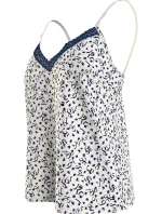 Dámský pyžamový top WOVEN CAMI PRINT UW0UW05006 02X  bílý s potiskem - Tommy Hilfiger