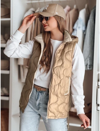 Dámská přechodná prošívaná vesta VESOLITA camel FashionStreet TY4878
