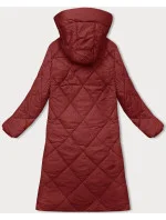 Červená dlouhá dámská zimní bunda s kapucí J.Style (5M3173-270)