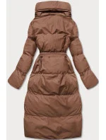Hnědá dámská zimní přeložená obálková bunda (5M737-502) Hnědá dámská zimní přeložená obálková bunda (5M737-502)