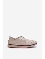 Bílé dámské kožené polobotky S.Barski LR182