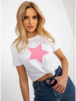 Tričko RV TS 8626.00 bílá a růžová Tričko RV TS 8626.00 bílá a růžová