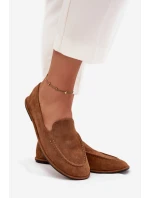 Dámské mokasíny z eko semiše Miryelle – camel