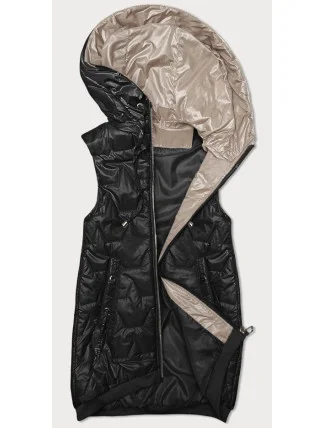 Černá dámská vesta se stahovacím lemem na spodním okraji S'West (B8240-1) Černá dámská vesta se stahovacím lemem na spodním okraji S'West (B8240-1)