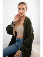 Kardigan s kapsami khaki Kardigan s kapsami khaki