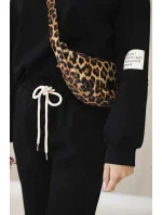 Komplet teplákové + kalhoty máslová látka černý Komplet teplákové + kalhoty máslová látka černý