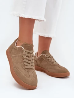 Dámské semišové sneakersy Big Star SS274675 HI-POLY SYSTEM Béžové