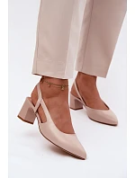 Dámské sandály na podpatku Sergio Leone SK472 Krémová Růžová