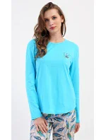 Dámské pyžamo dlouhé Listy