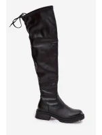 Dámské kozačky nad koleno s šněrováním černé Rylissa Dámské kozačky nad koleno s šněrováním černé Rylissa