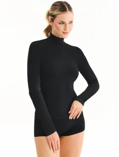 Bezešvé tričko s dlouhým rukávem a výstřihem