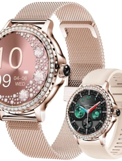 Dámské chytré hodinky Rubicon RNCF19-1 Rose Gold Náramek + řemínek