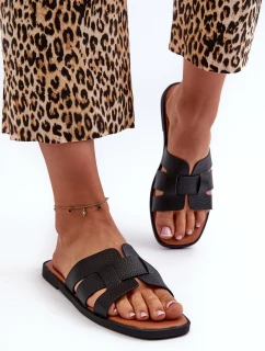 Ploché Dámské Žabky Z Ekokože Černé Risamay