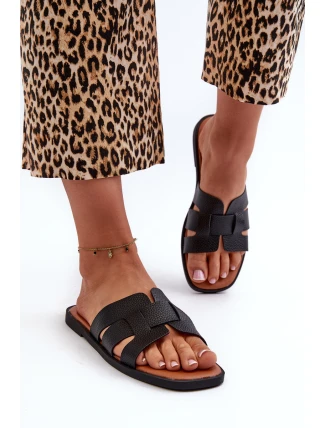 Ploché Dámské Žabky Z Ekokože Černé Risamay