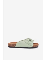 Dámské Sandály Na Korekové Podešvi S Mašlí Mátové Seressa