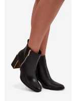 Dámské kotníkové boty na sloupku Camilyn – černé