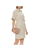 CALVIN KLEIN KOŠILOVÉ ŠATY ZE LNĚNÉ SMĚSI