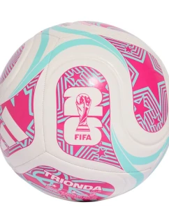 Adidas World Cup 26 Trionda Club fotbalový míč bílý, růžový a modrý JD8054