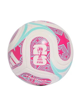 Adidas World Cup 26 Trionda Club fotbalový míč bílý, růžový a modrý JD8054