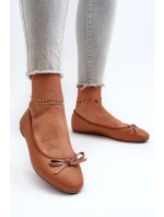 Baleríny z ekologické kůže s mašlí Camel Sandal