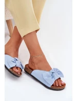 Dámské Pantofle Na Korek S Mašlí Modré Seressa